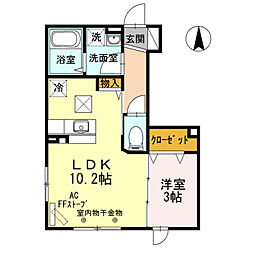 アラモードM 1LDKの間取図画像