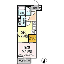 日暮里舎人ライナー 谷在家駅 徒歩8分の賃貸アパート 3階1DKの間取り