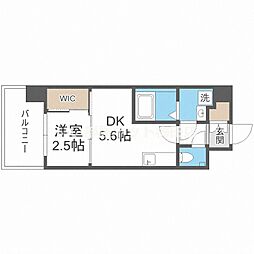 セレニテ福島プリエ 1DKの間取図画像