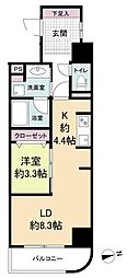ウェルブライト博多ステーション 1LDKの間取図画像