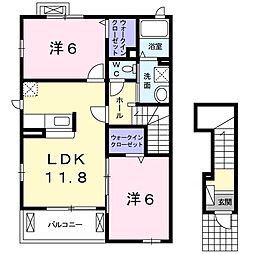 アーバンコートD 2LDKの間取図画像