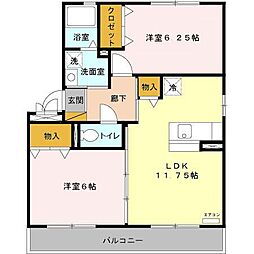 大黒屋七番館 2LDKの間取図画像