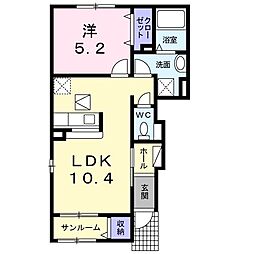 サジッターリオ柊 1LDKの間取図画像