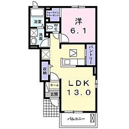 グリッツェン1 1LDKの間取図画像