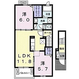 サンリット1 2LDKの間取図画像