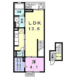 ヴィラクオーレ 1LDKの間取図画像