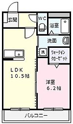 ウエストクリオ 1LDKの間取図画像