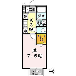 メゾン・ソレーユ 1Kの間取図画像