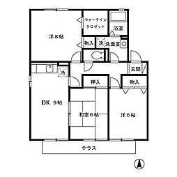 フォレストハイムA 3DKの間取図画像