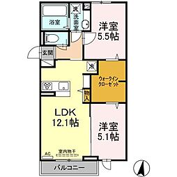 D-roomさんようB 2LDKの間取図画像