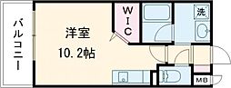 熊本市電A系統 河原町駅 徒歩4分の賃貸マンション 11階ワンルームの間取り