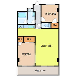 ロイヤルビル 2LDKの間取図画像