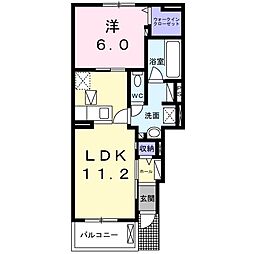 エクセレントカーサ3B棟 1LDKの間取図画像