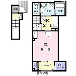 Aランド 1Kの間取図画像