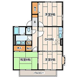 セジュール 3DKの間取図画像