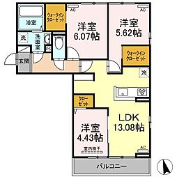 グランパーチェ 3階3LDKの間取り