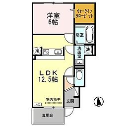 D-room アネーロ 1階1LDKの間取り