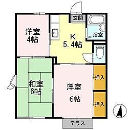 ルミネハイツ 1階3Kの間取り