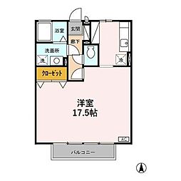 セジュール・ヒロ ワンルームの間取図画像