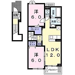 ヴィアーレ2 2LDKの間取図画像