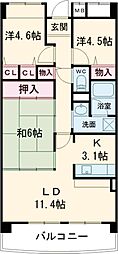 パレ・ルボーノ 3LDKの間取図画像