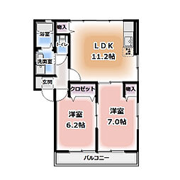 MICKEY 2LDKの間取図画像