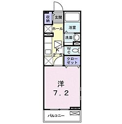 タンブルフィーユ 1Kの間取図画像