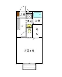 クレールステラ 1Kの間取図画像