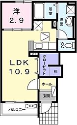 アンタレス 1LDKの間取図画像