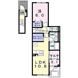 アンサンブル 2LDKの間取図画像