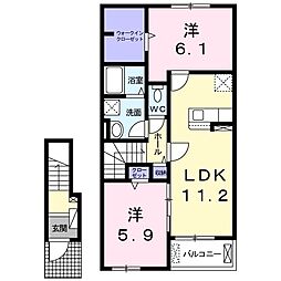 コンフォート 2LDKの間取図画像