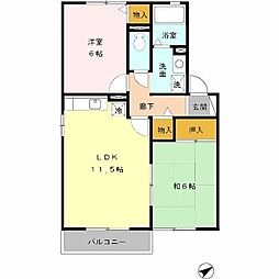 プルミエール　Ｂ棟 1階2LDKの間取り