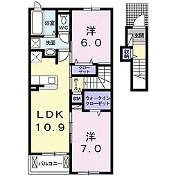 フェアリーズヒルLM2 2LDKの間取図画像