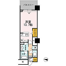 CentralResidence ワンルームの間取図画像