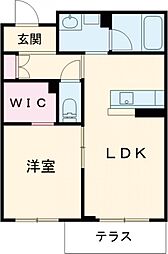 TheFujiiGardenD 1LDKの間取図画像