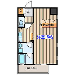 ヴィアーレ勾当台II 6階ワンルームの間取り