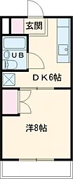 メゾンドプルミエル 1DKの間取図画像