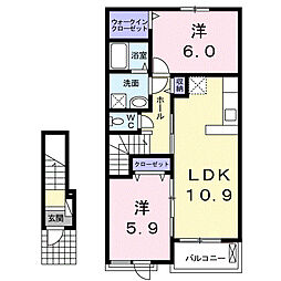 センター・ガーデン1 2LDKの間取図画像