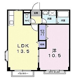 エトワールカワナゴ 1LDKの間取図画像