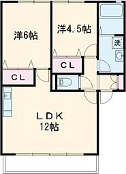 プリマヴェーラ 2LDKの間取図画像