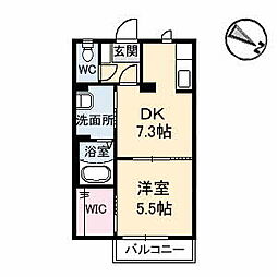 シャーメゾンマルニ 1DKの間取図画像