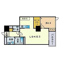 S-FORT警固タワー 1LDKの間取図画像