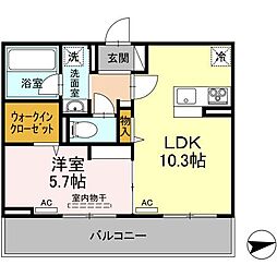 エムグランデ 3階1LDKの間取り