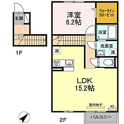 エトワールしゅり5 1LDKの間取図画像