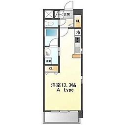 プレシャス代官 ワンルームの間取図画像
