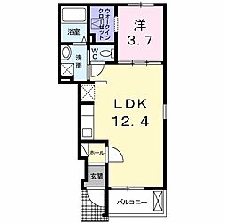 エヌ・フラット 1LDKの間取図画像