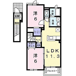 フローレンスC 2LDKの間取図画像