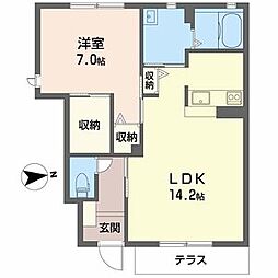 シャーメゾン今宿B 1LDKの間取図画像