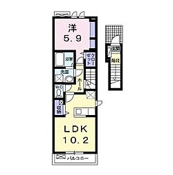 ブリーゼ2 1LDKの間取図画像
