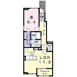 スフィアメゾン上町 1LDKの間取図画像